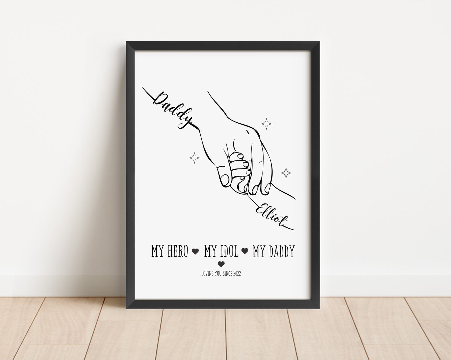 Personalised Daddy and Baby Handprint Art: Father's Day Keepsake