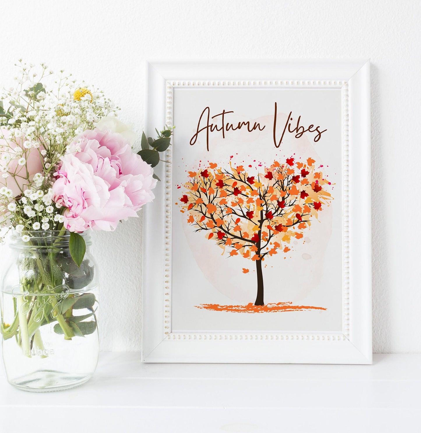 Autumn Vibes Watercolor Tree Print: Seasonal Home Decor (PDF)