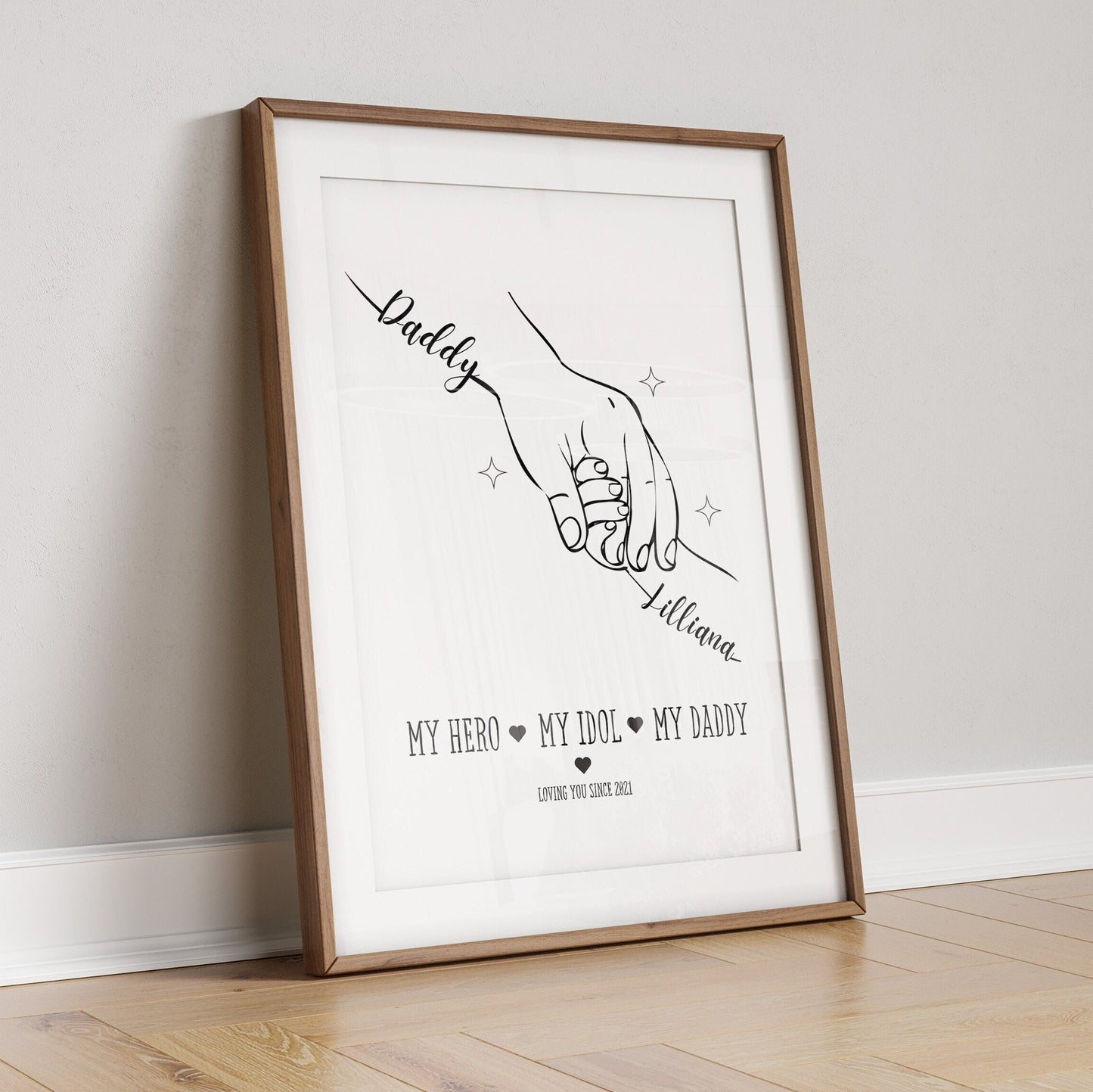 Personalised Daddy and Baby Handprint Art: Father's Day Keepsake