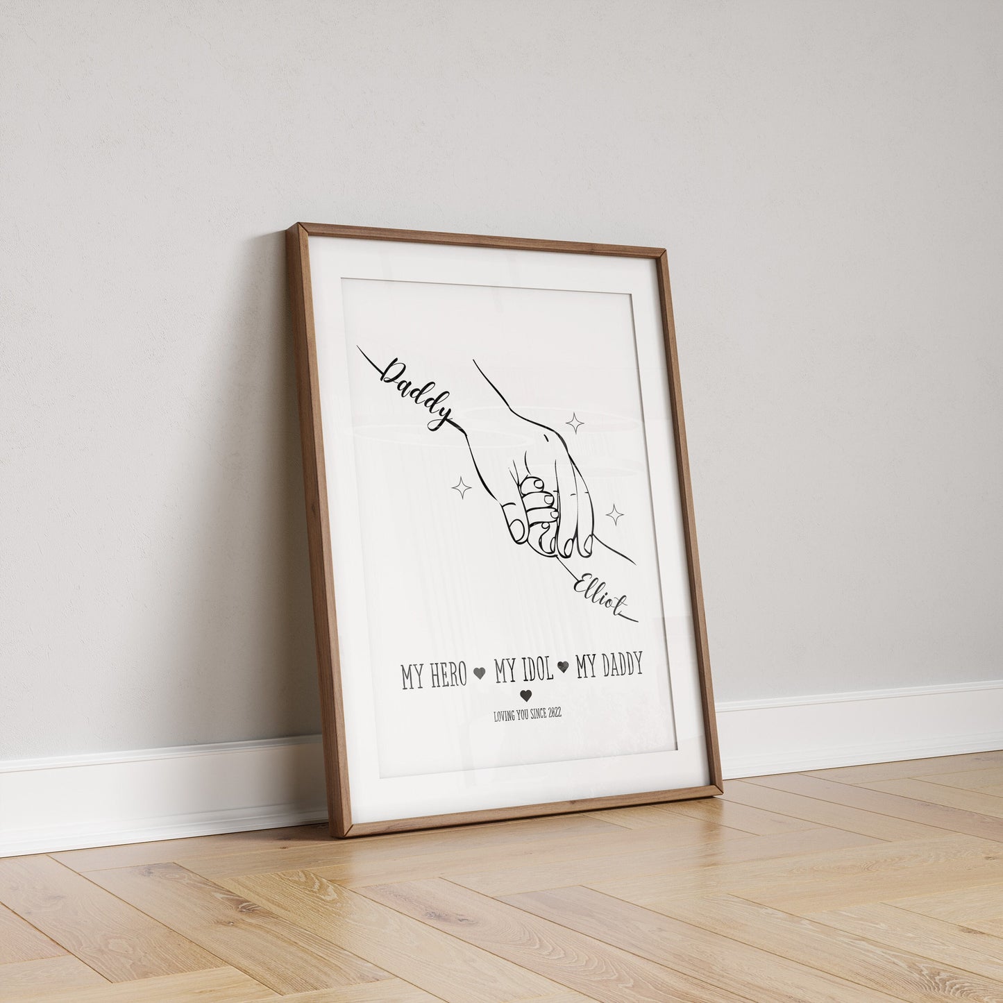 Personalised Daddy and Baby Handprint Art: Father's Day Keepsake