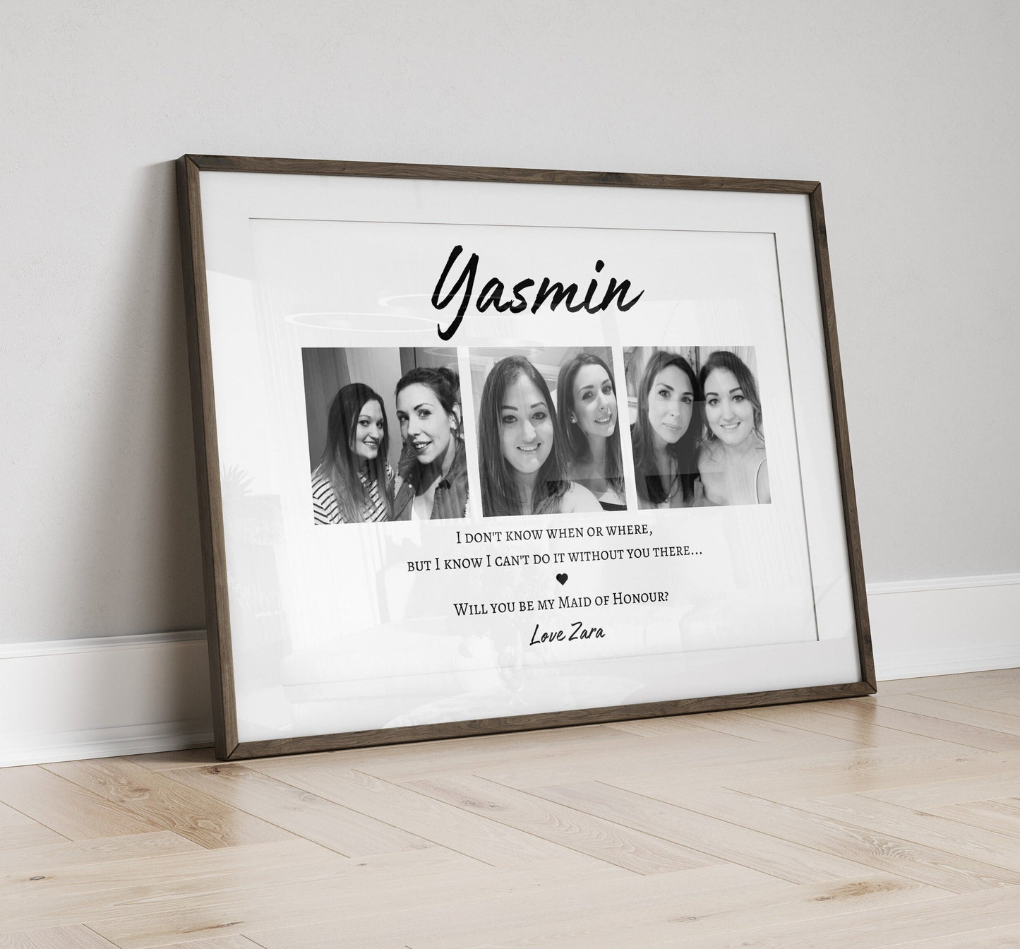 Maid of Honour Proposal Photo Print: Bridal Party Gift
