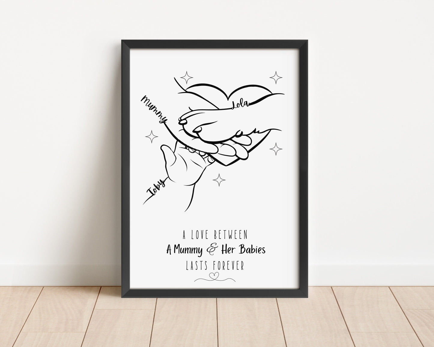 Personalized Hands Print: Minimalist Family Line Art Gift