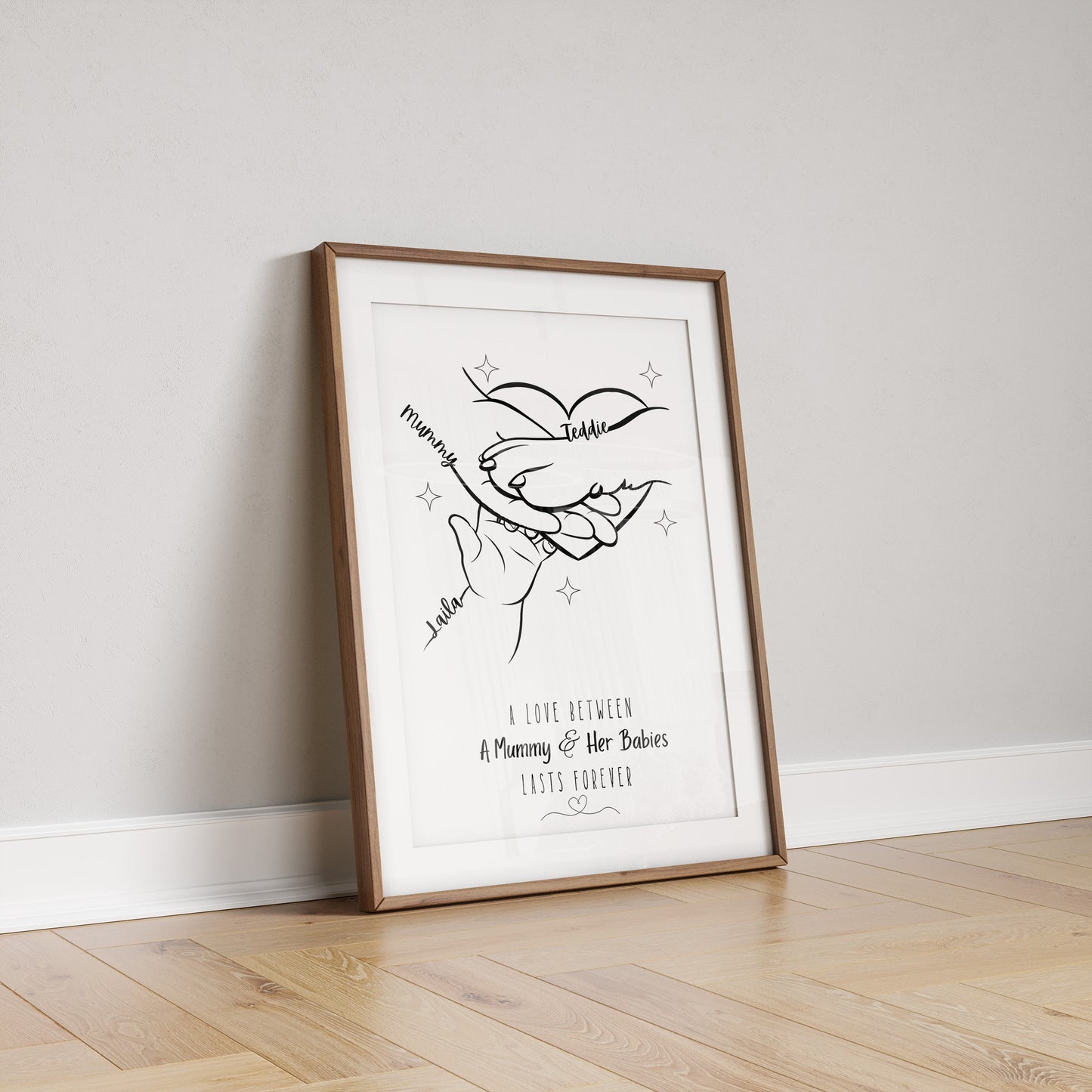 Personalized Hands Print: Minimalist Family Line Art Gift