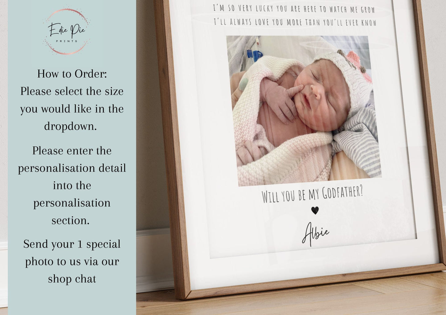 Personalized Godfather Photo Gift: Custom Godfather Proposal Print