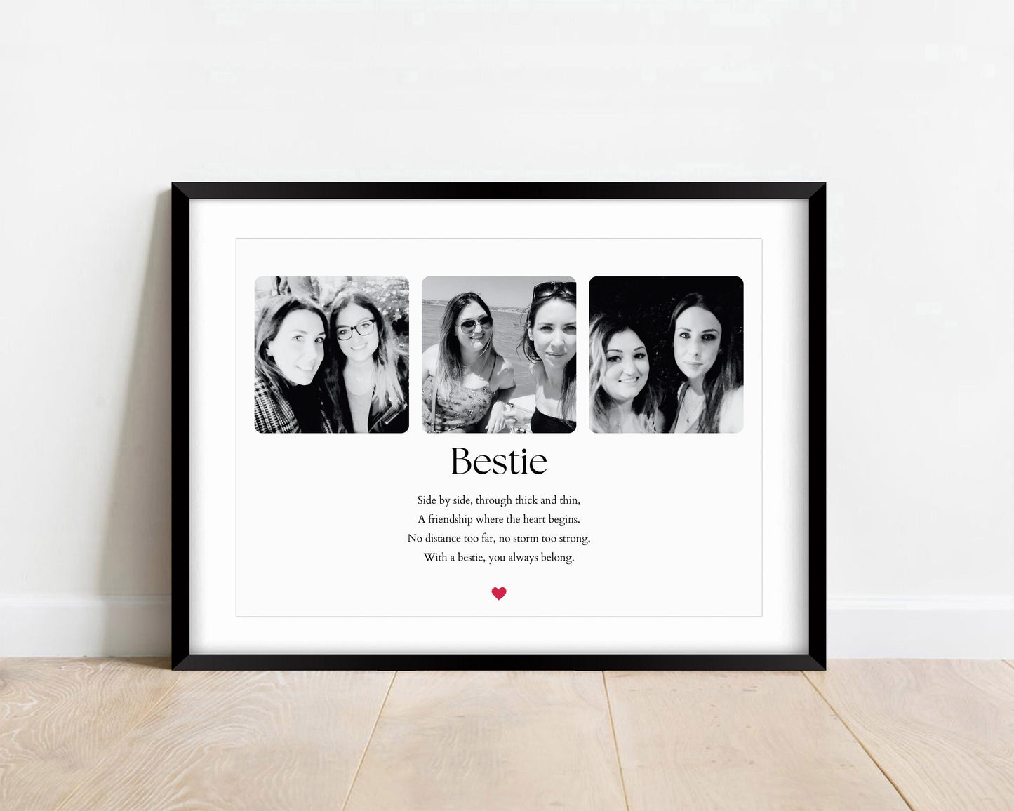 Best Friend Photo Gift, Personalised Friendship Collage, Custom Picture Frame, Long Distance Friend Gift, Sentimental Friend Gift for Her
