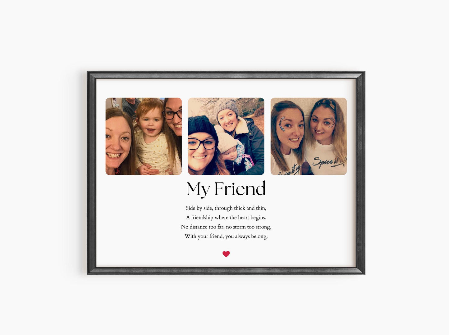 Best Friend Photo Gift, Personalised Friendship Collage, Custom Picture Frame, Long Distance Friend Gift, Sentimental Friend Gift for Her