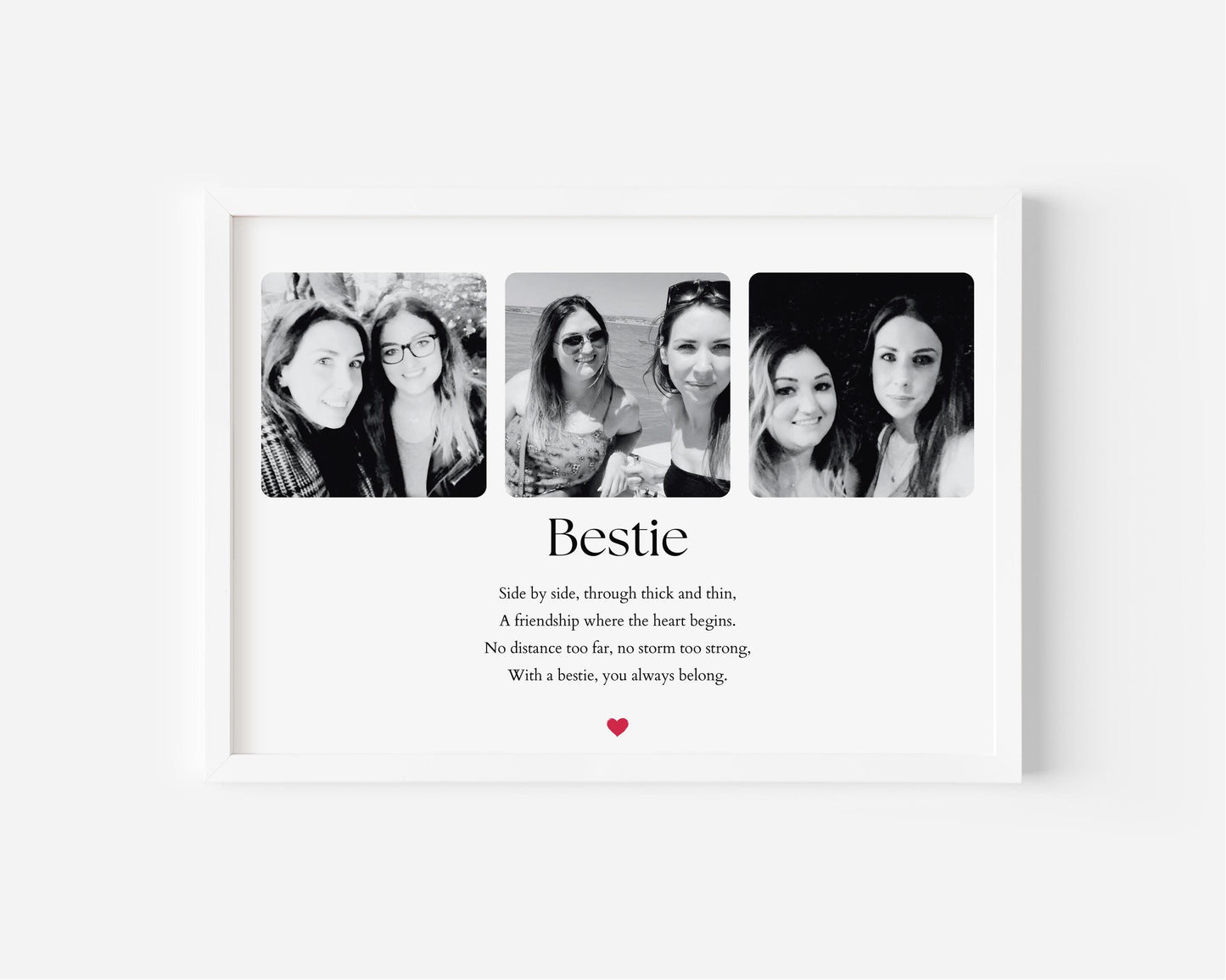 Best Friend Photo Collage, Personalised Friendship Gift, Custom Picture Frame, Long Distance Friend Gift, Sentimental Friend Gift for Her