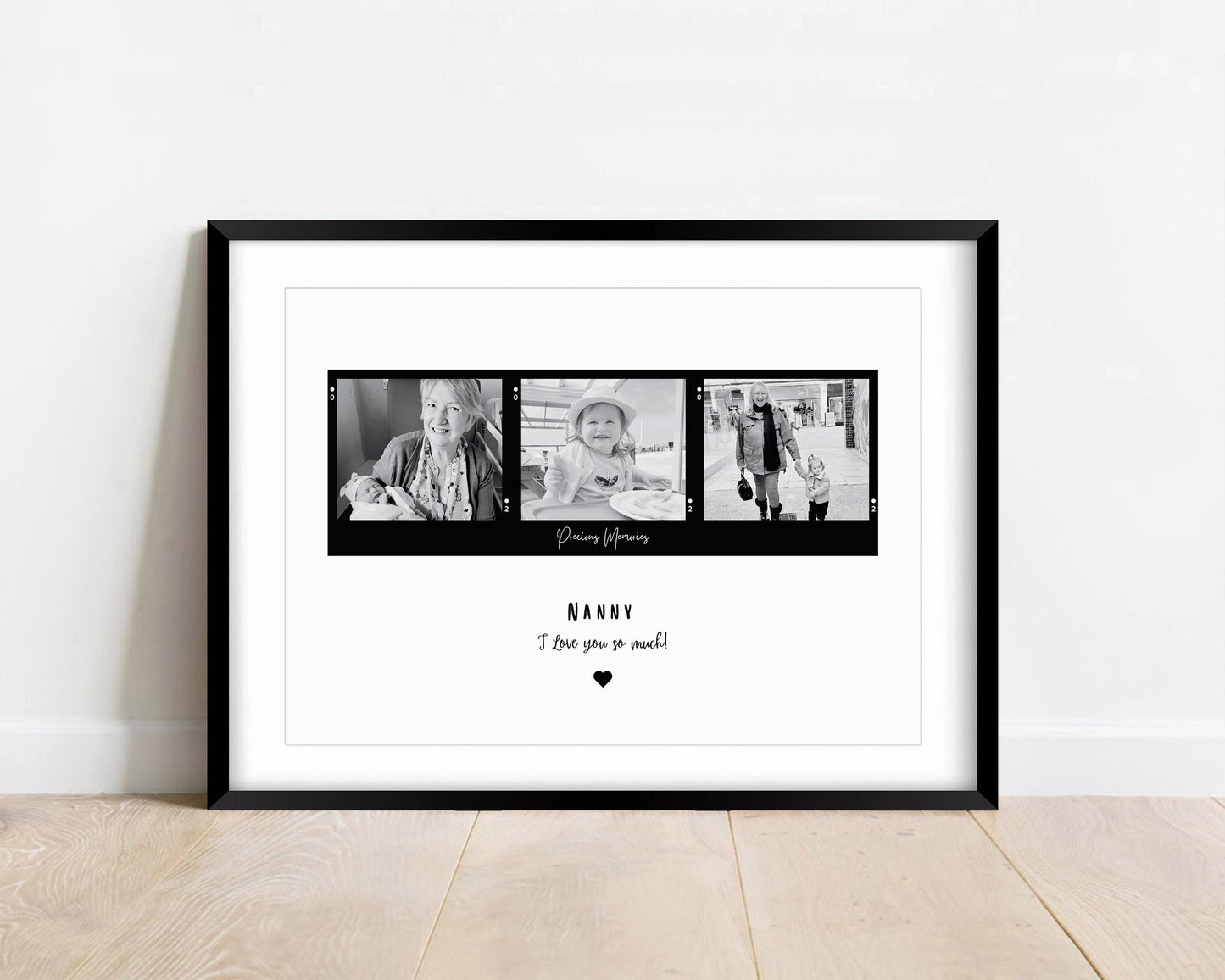 Personalised Nana Photo Print, Custom Grandmother Gift, Film Strip Design