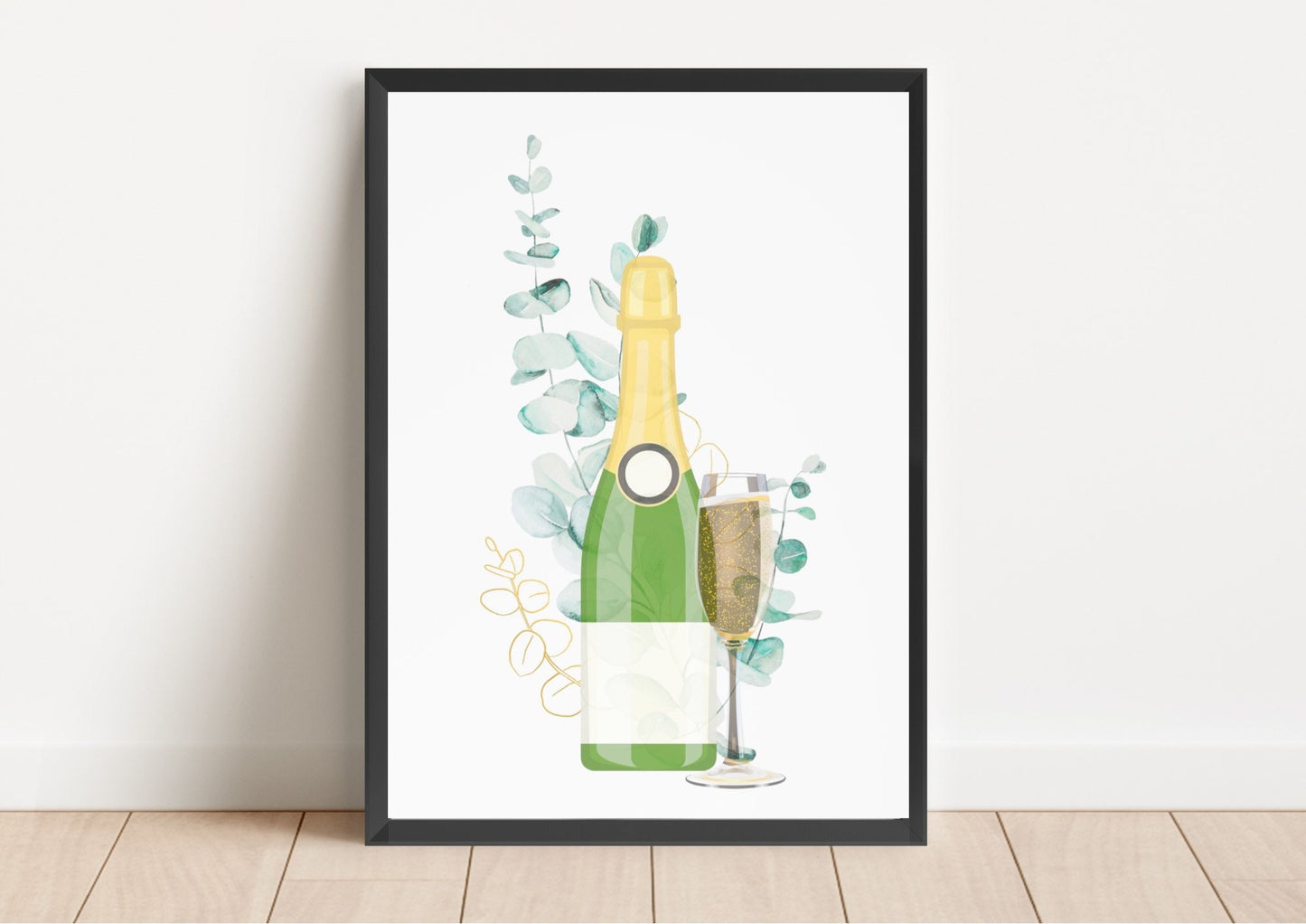 Botanical Alcohol Prints: Whisky, Gin, Prosecco Watercolor Art Set