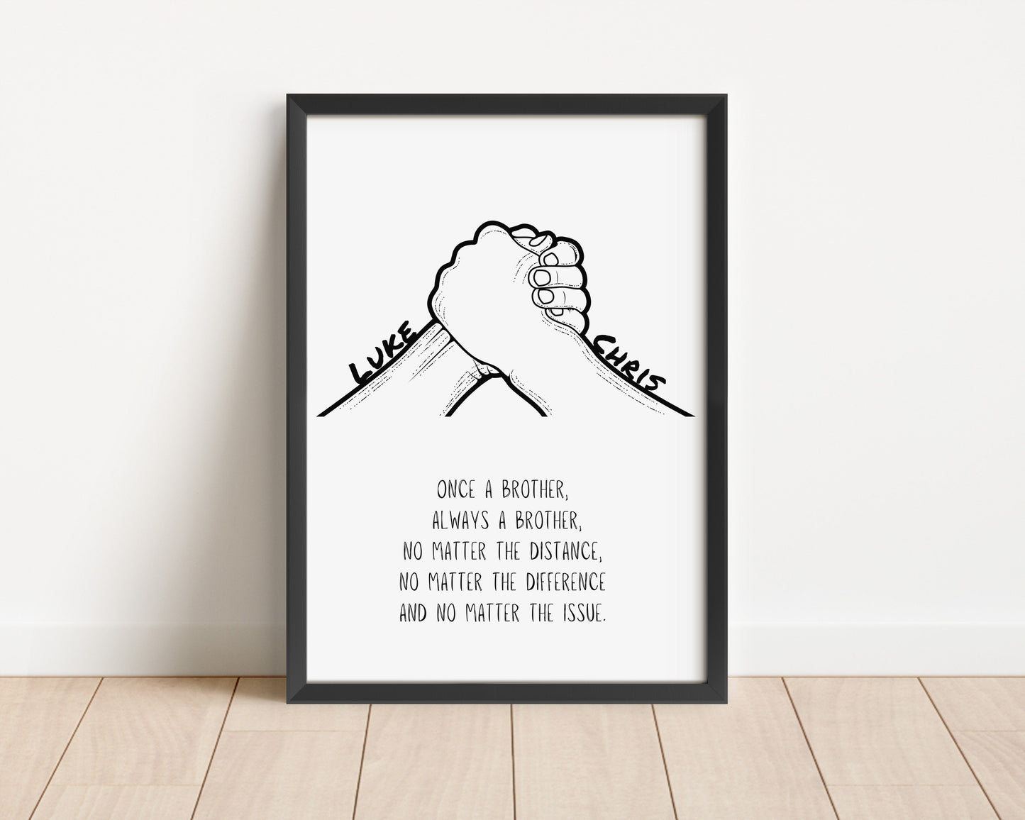 Personalized Brother Print: Sibling Names & Quote (A4/A5)