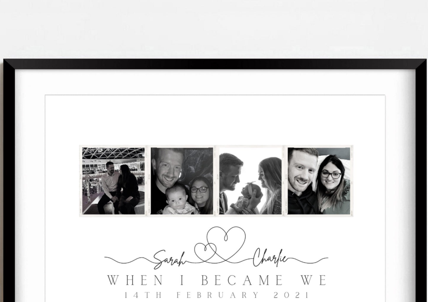 Personalised Couple Photo Collage Print, Custom Wedding Gift, Husband Wife Gift Framed, Paper Anniversary, Valentine's Day Keepsake for Her