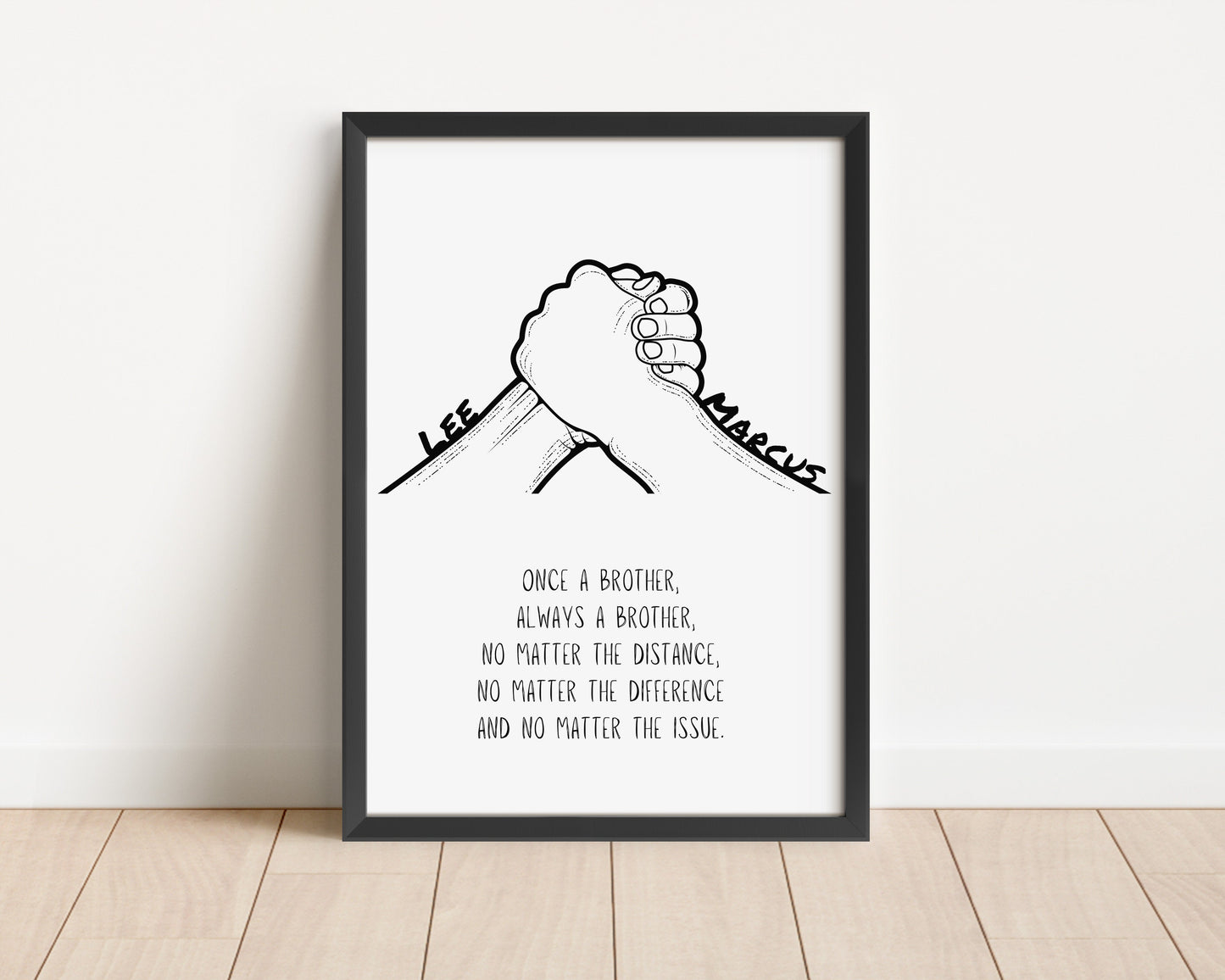 Personalized Brother Print: Sibling Names & Quote (A4/A5)