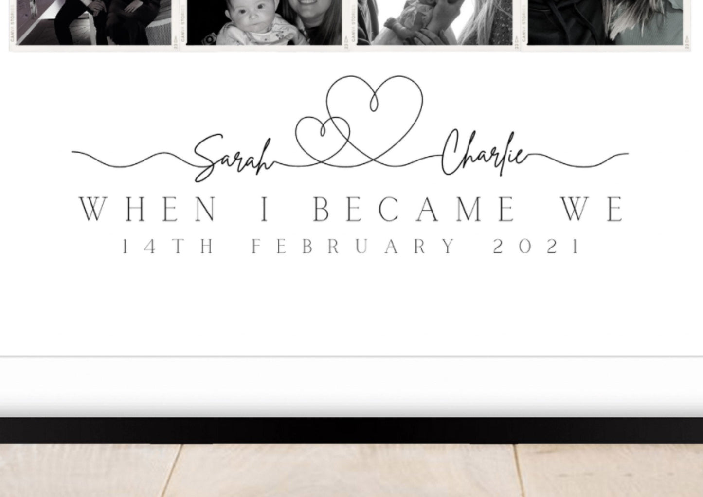 Personalised Couple Photo Collage Print, Custom Wedding Gift, Husband Wife Gift Framed, Paper Anniversary, Valentine's Day Keepsake for Her