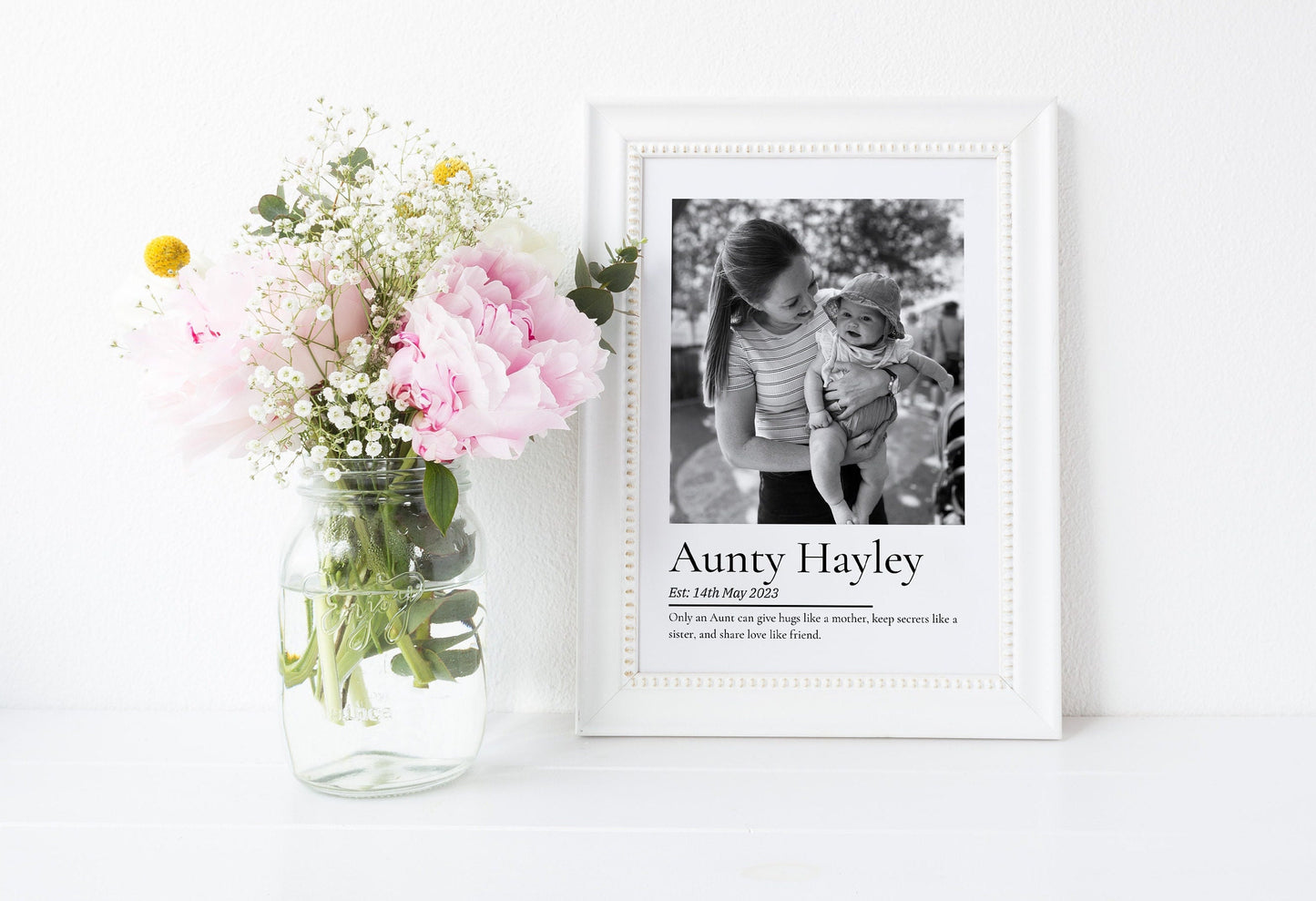 Personalsied Auntie Photo Gift Print, Birthday Christmas Present for Aunty