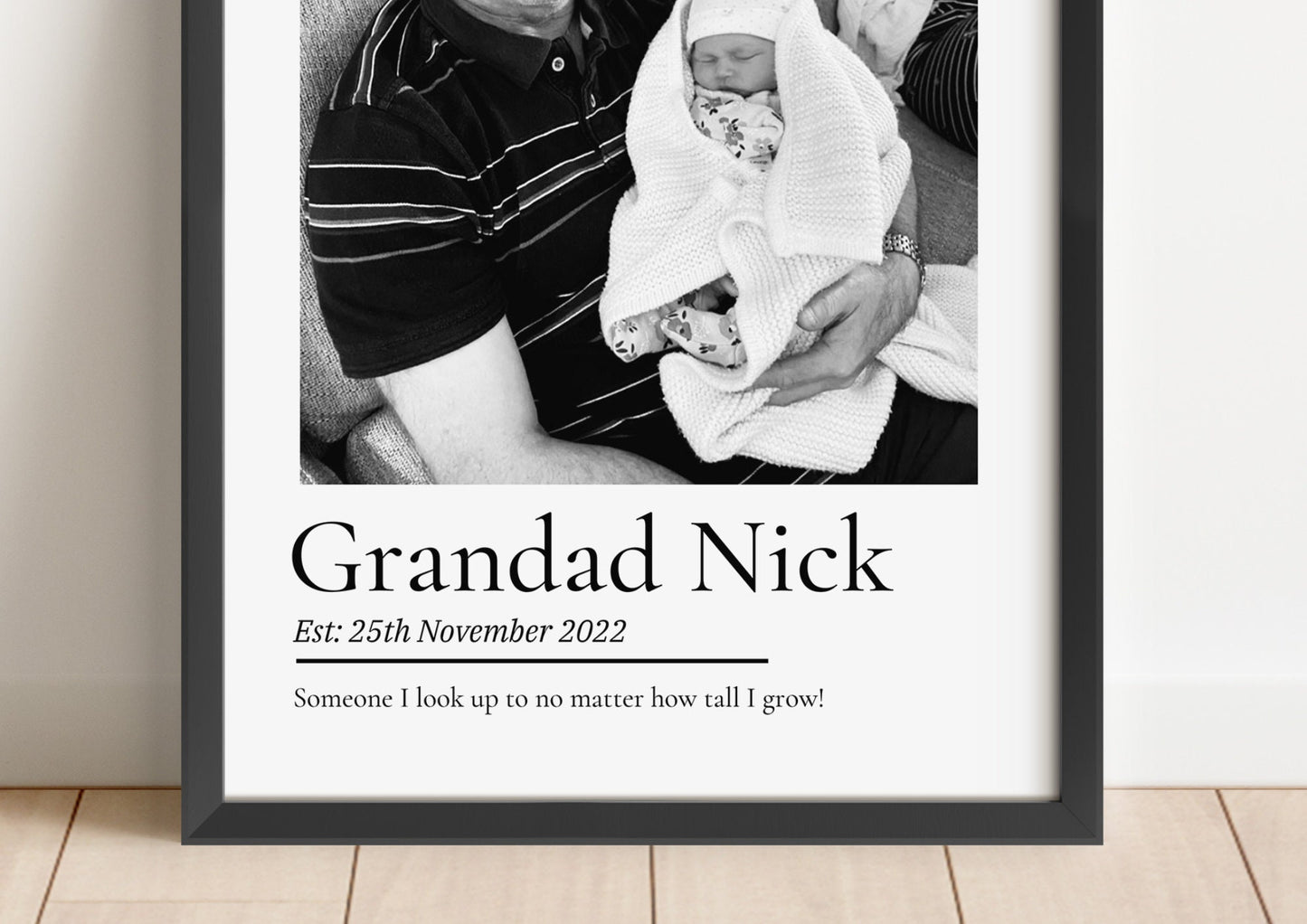 Personalised Grandad Photo Print: Custom Grandparent Keepsake