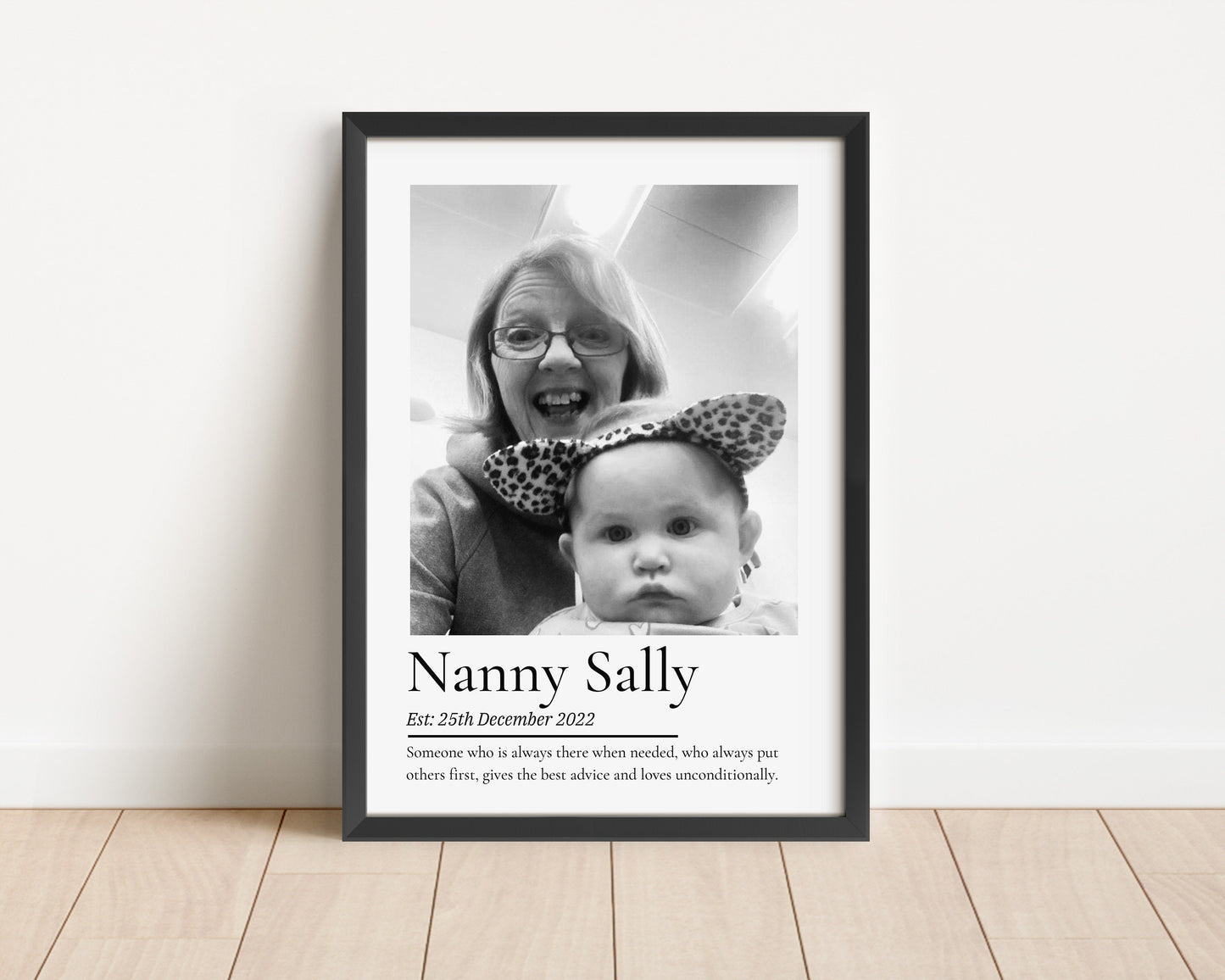 Personalised Nana Photo Print, Nanny Gift from Grandchild, Nanna Quote from Grandchildren, Nana Birthday Wall Art Framed, Mothers Day Gift