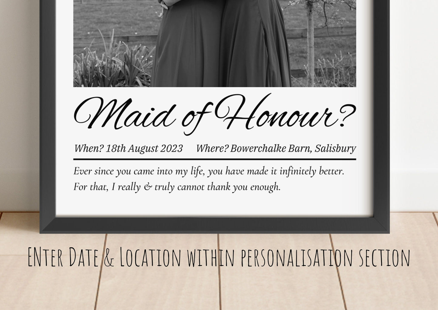 Custom Maid of Honour Proposal, Be my Maid of Honour Print, Wedding Party, Best Friend Photo, Bridal Party Gift, Wedding Party Request Print