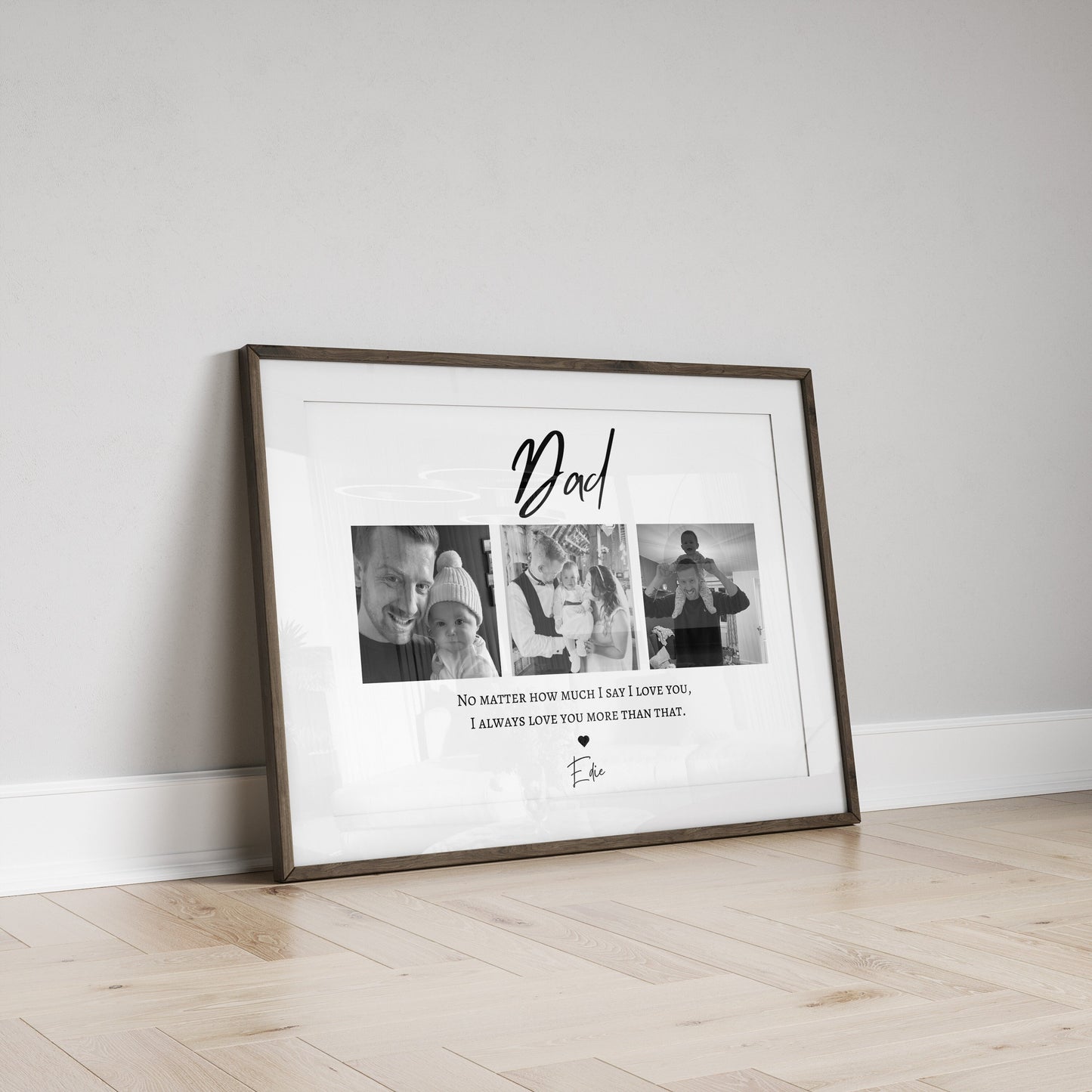 Personalised Daddy Christmas Gift, Custom Framed Dad Print, Birthday Gift for Papa, Family Wall Art, Daddy Daughter Gift, Gift for Him