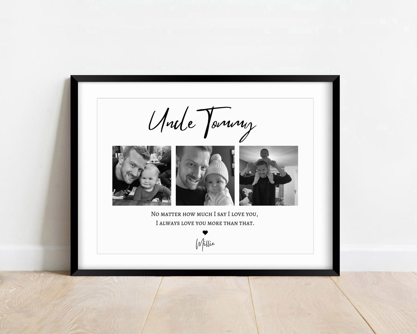 Personalized Uncle Photo Gift: Custom Name Print from Niece/Nephew