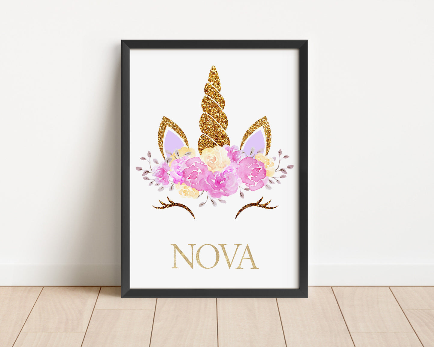 Personalised Unicorn Rainbow Nursery Prints: Set of 3 Pastel Style Wall Art