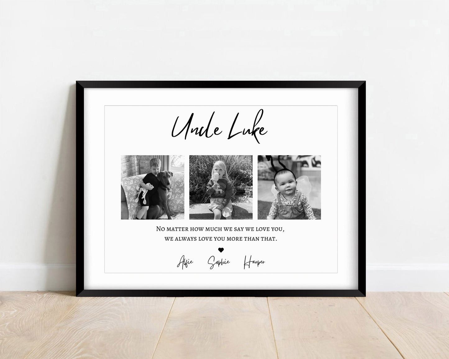 Personalized Uncle Photo Gift: Custom Name Print from Niece/Nephew