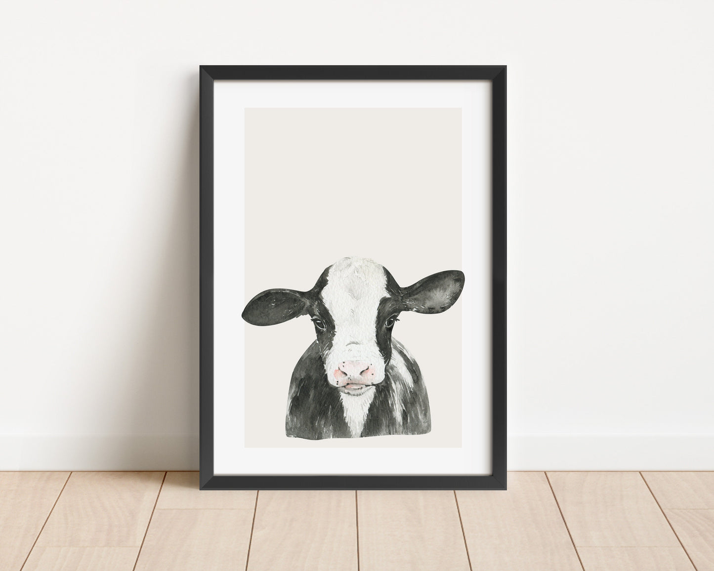 Watercolor Farm Animal Print: Baby Nursery Wall Decor (PDF)