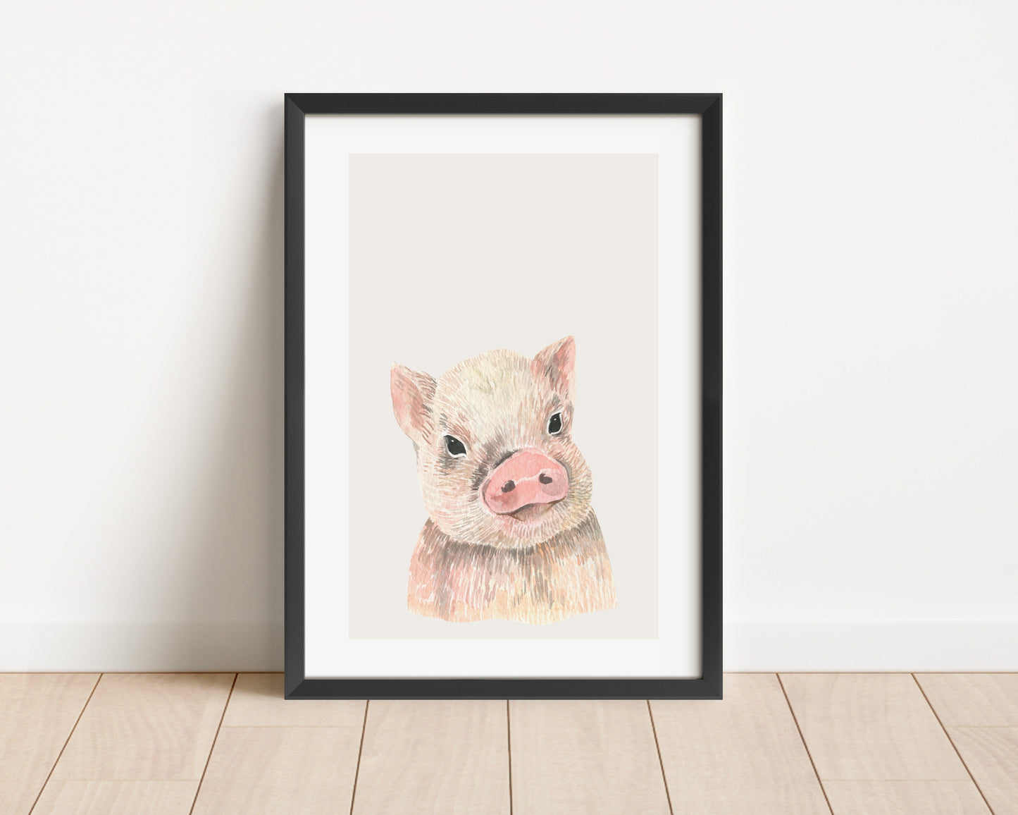 Watercolor Farm Animal Print: Baby Nursery Wall Decor (PDF)