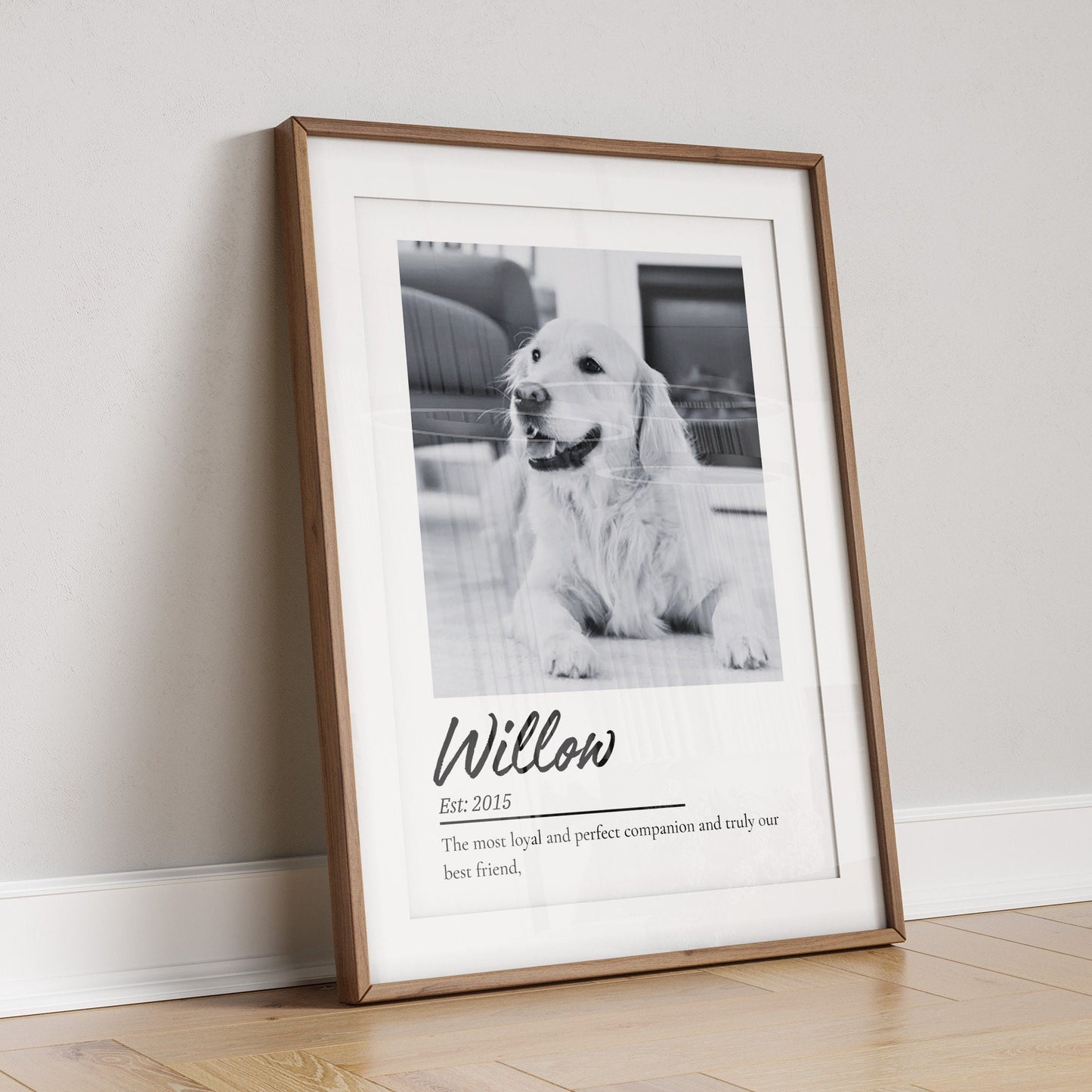 Custom Dog Memorial Photo Print: Pet Loss Keepsake, Personalized Wall Art