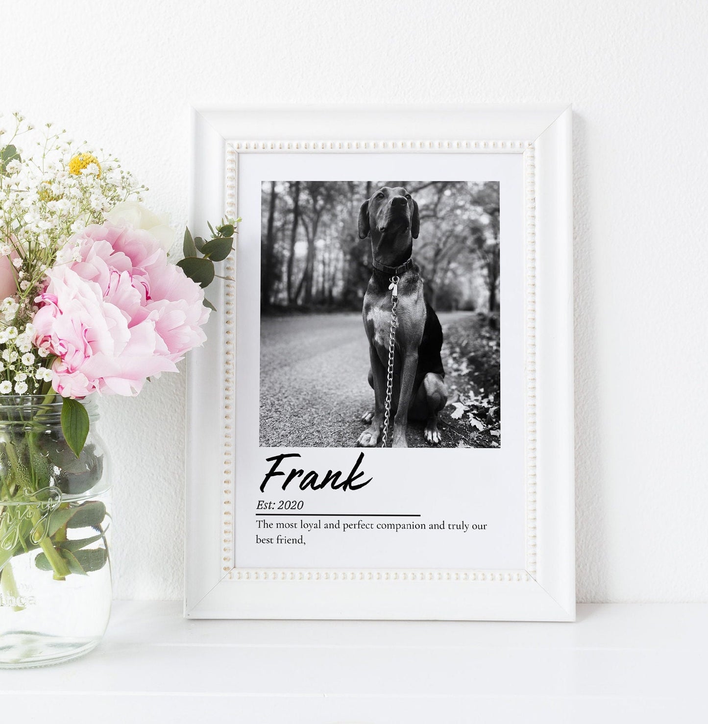 Custom Dog Memorial Photo Print: Pet Loss Keepsake, Personalized Wall Art