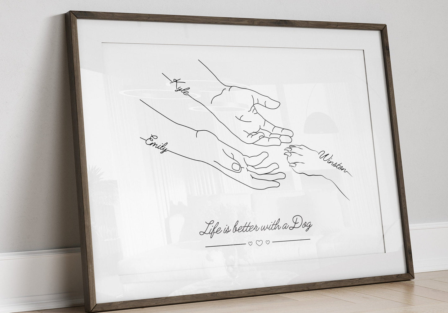 Personalised Dog Paw & Owner Hands Print, Sentimental Keepsake