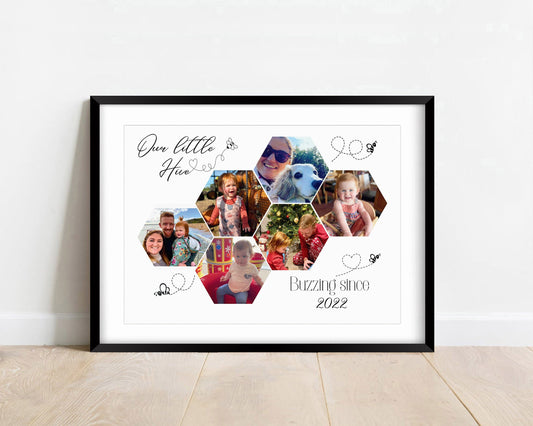 Personalised Grandparents Photo Gift Print - 'Our Little Hive'