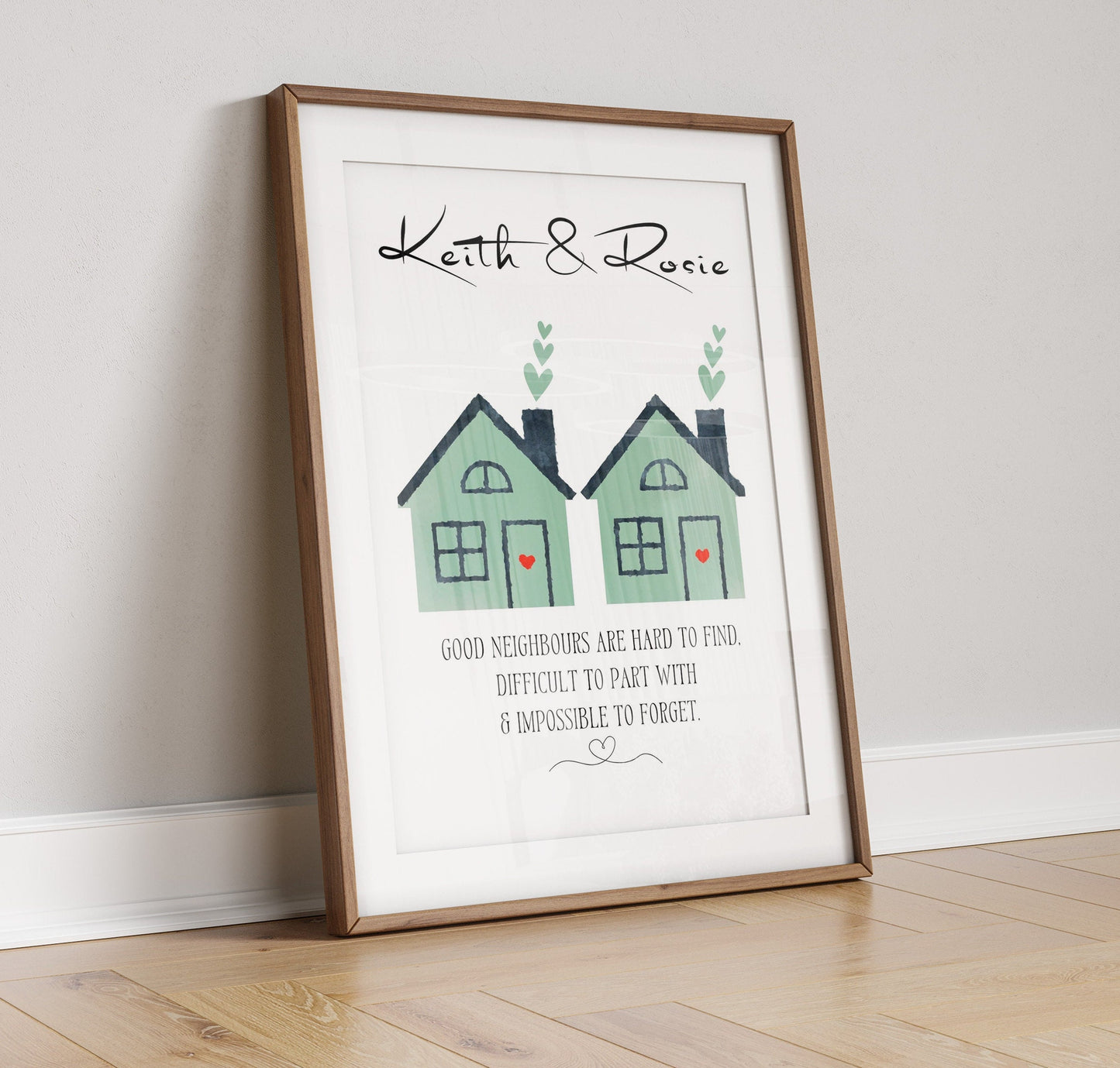 Personalised Neighbours Leaving Gift | Custom Thank You Gift | New Home Gift | Moving House Letterbox Gift | Watercolour Home Decor