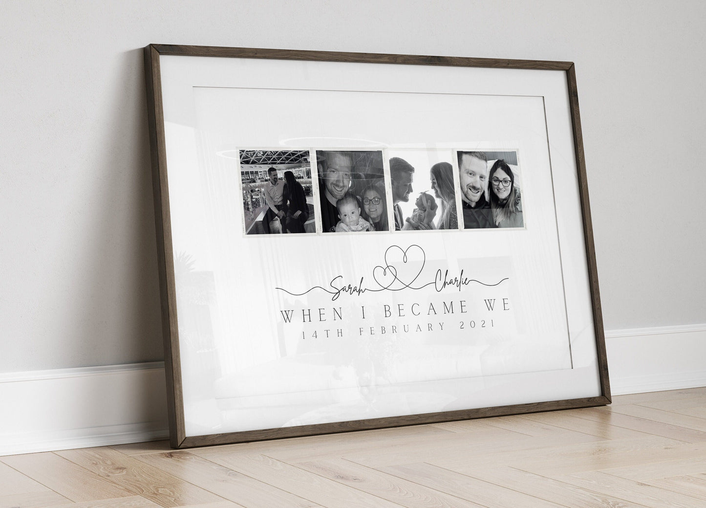 Personalised Couple Photo Collage Print, Custom Wedding Gift, Husband Wife Gift Framed, Paper Anniversary, Valentine's Day Keepsake for Her