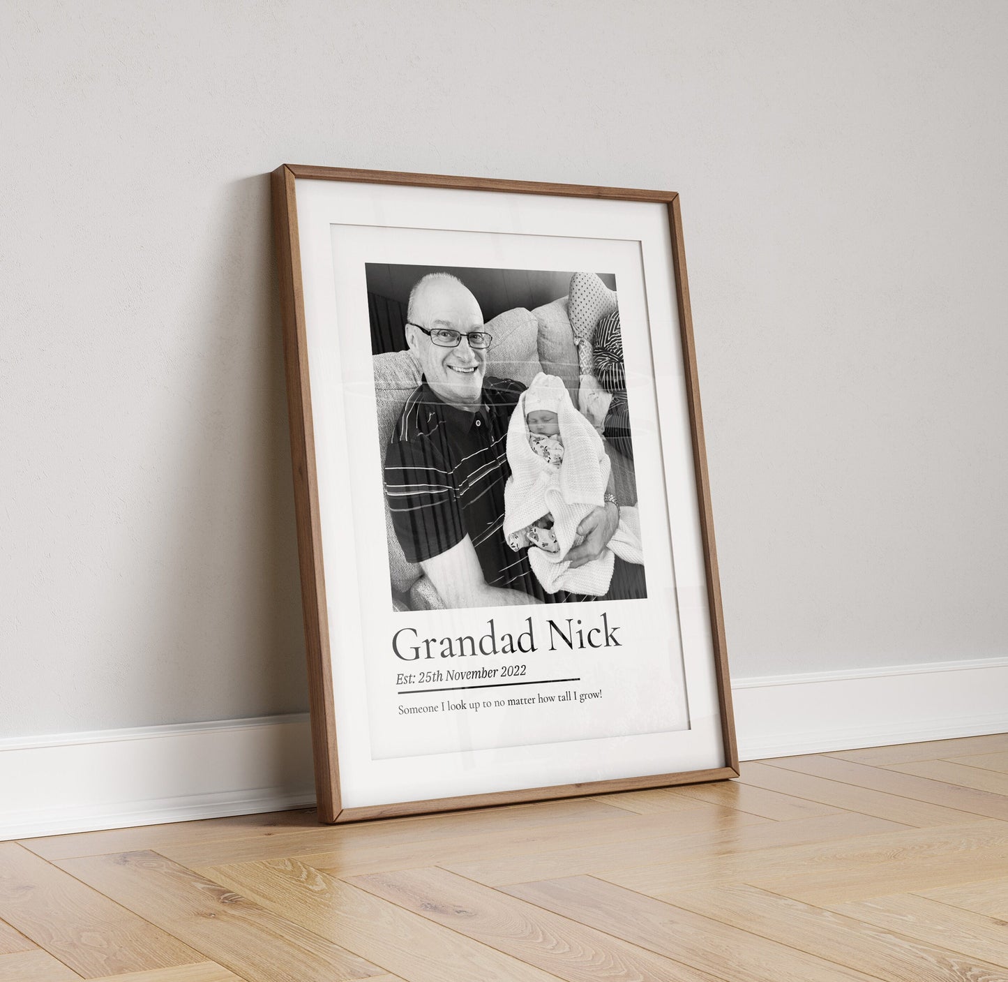 Personalised Grandad Photo Print: Custom Grandparent Keepsake