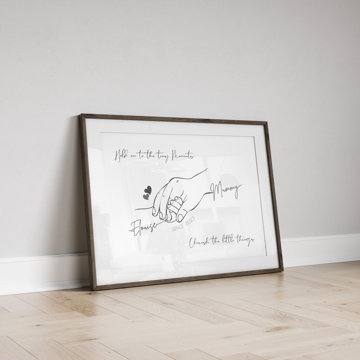 Custom Mummy and Baby Line Art Print: Personalized Mother Gift