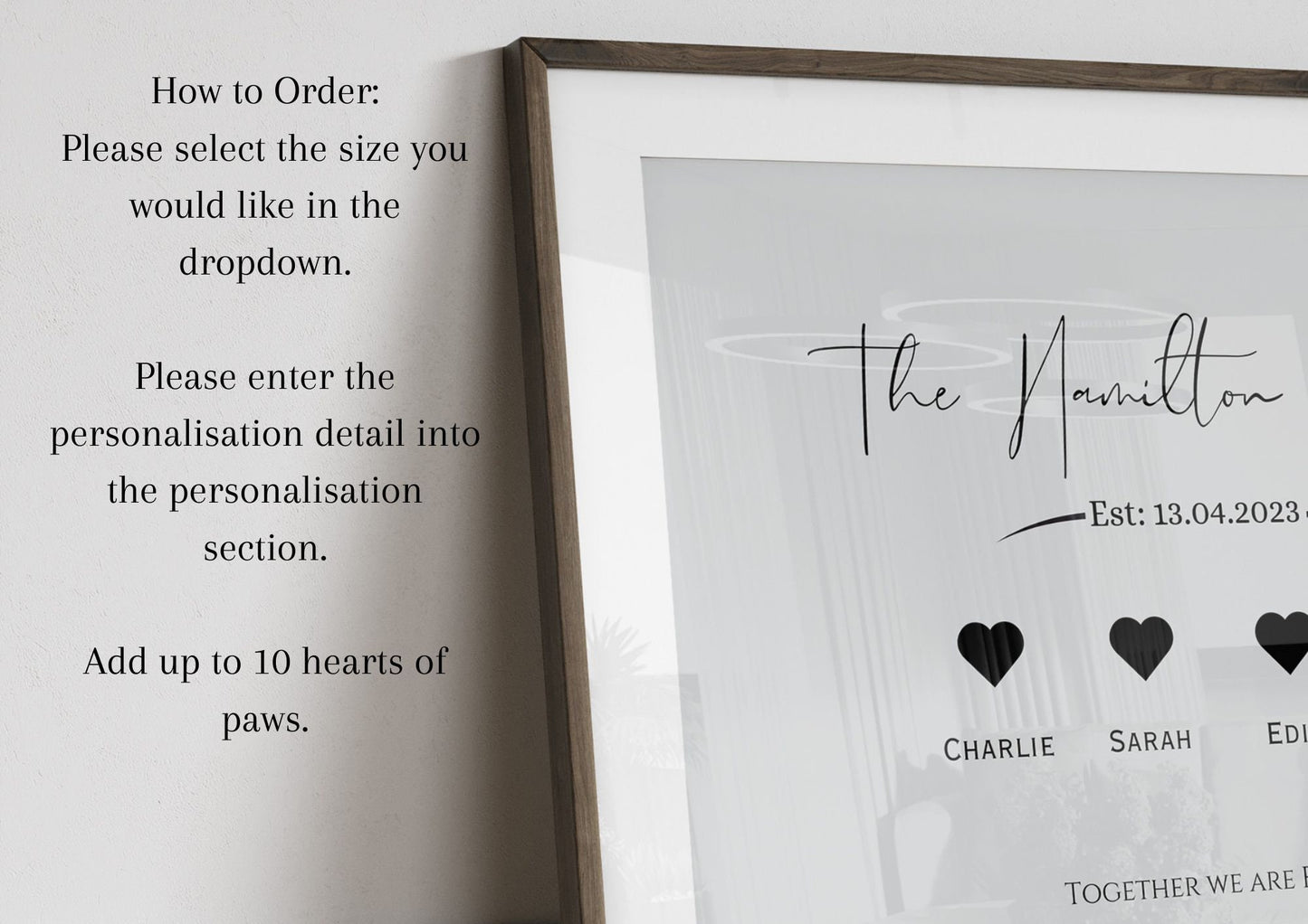Custom Family Name Print: Personalized Pet & Date Wall Art