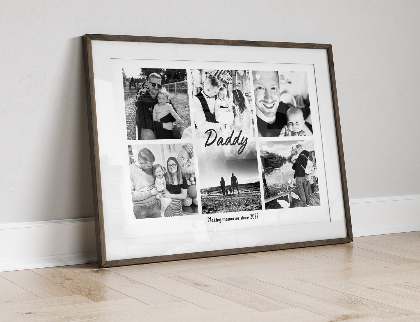 Personalised Daddy Photo Collage, Father's Day Gift,  Picture Frame for Dad, Birthday Gift for Him, Family Photo Print, Unique Dad Gift Art