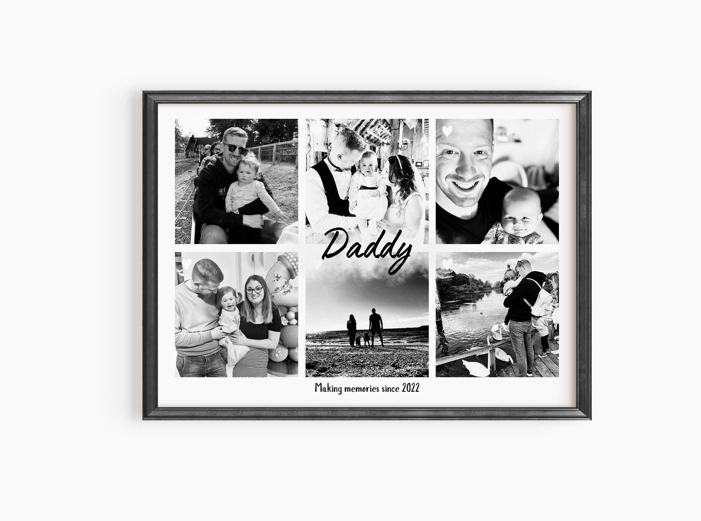 Personalised Daddy Photo Collage, Father's Day Gift,  Picture Frame for Dad, Birthday Gift for Him, Family Photo Print, Unique Dad Gift Art
