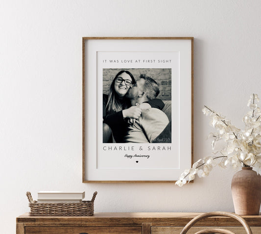 Personalised Anniversary Photo Print: Minimalist Couple Gift