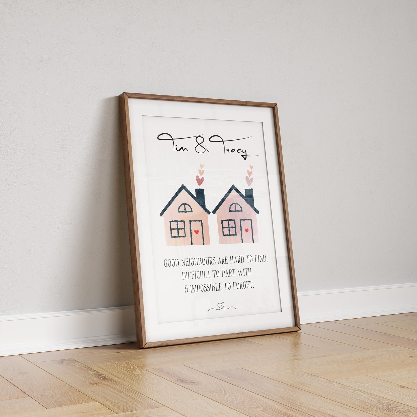 Personalised Neighbours Leaving Gift | Custom Thank You Gift | New Home Gift | Moving House Letterbox Gift | Watercolour Home Decor