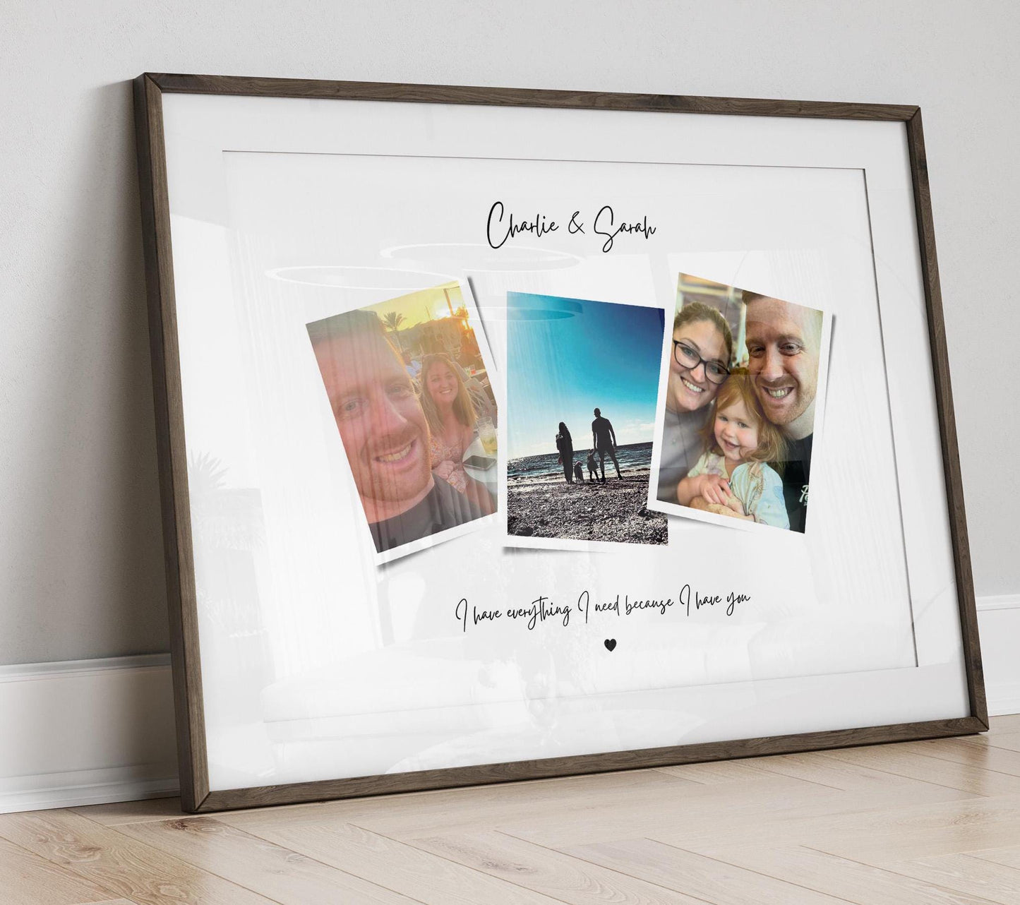 Personalised Wife Birthday Print, Boyfriend Christmas Gift, Couple Photo Frame, Anniversary Present, Polaroid Photo Strip, Fiancé Gift Idea