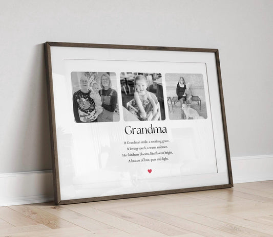 Personalised Nana Photo Collage Print, Grandma Birthday Gift