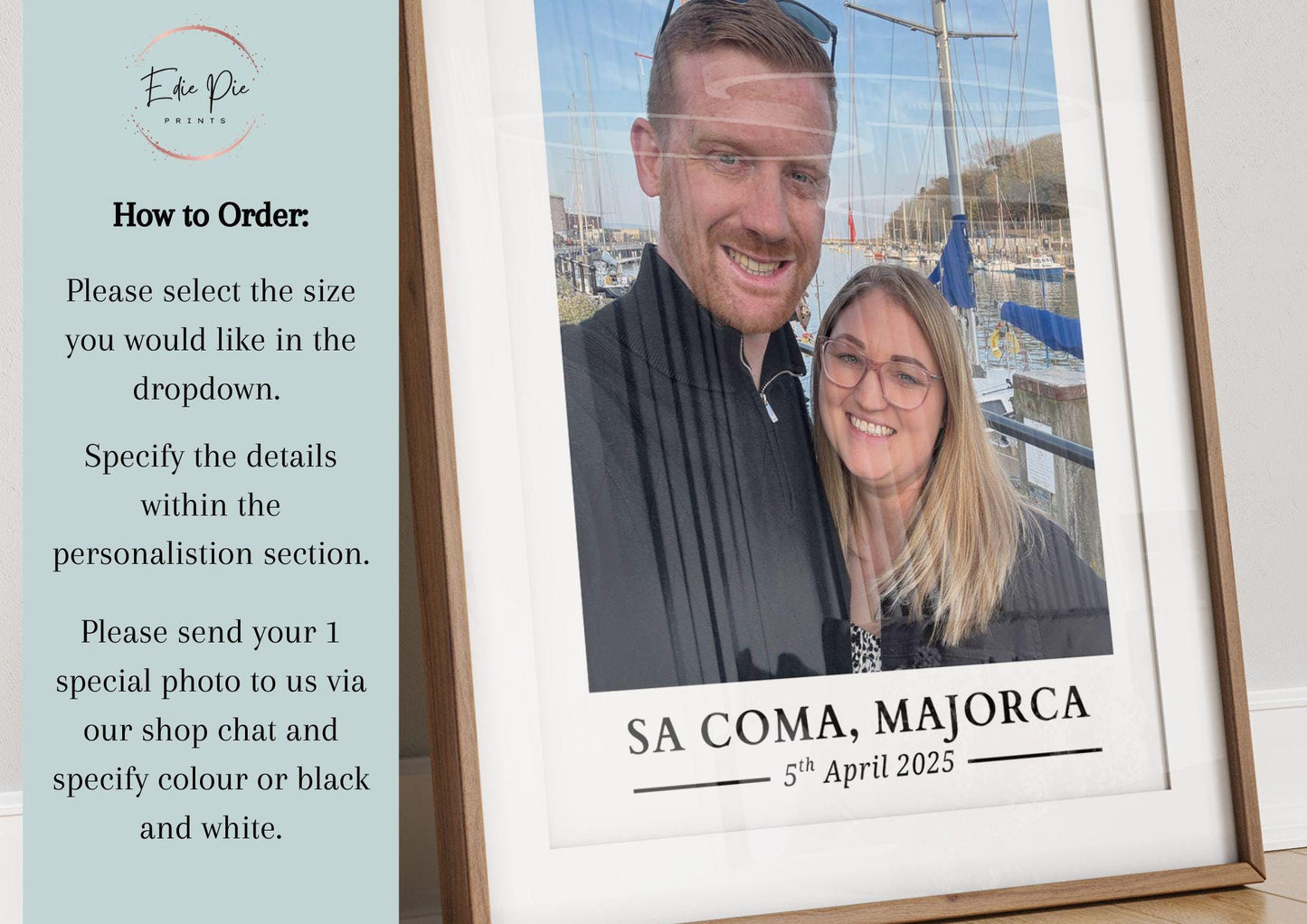 Custom Engagement Photo Print| Personalised Date & Location Gift