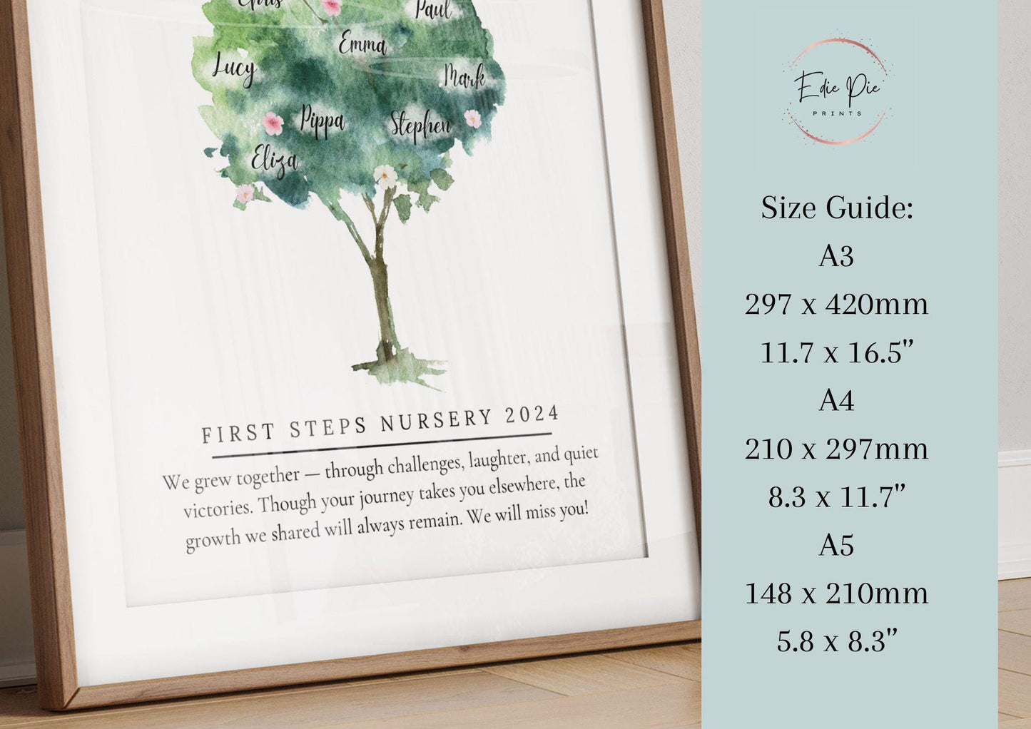 Personalized Watercolour Dream Team Print: Retirement Gift, Colleague Farewell