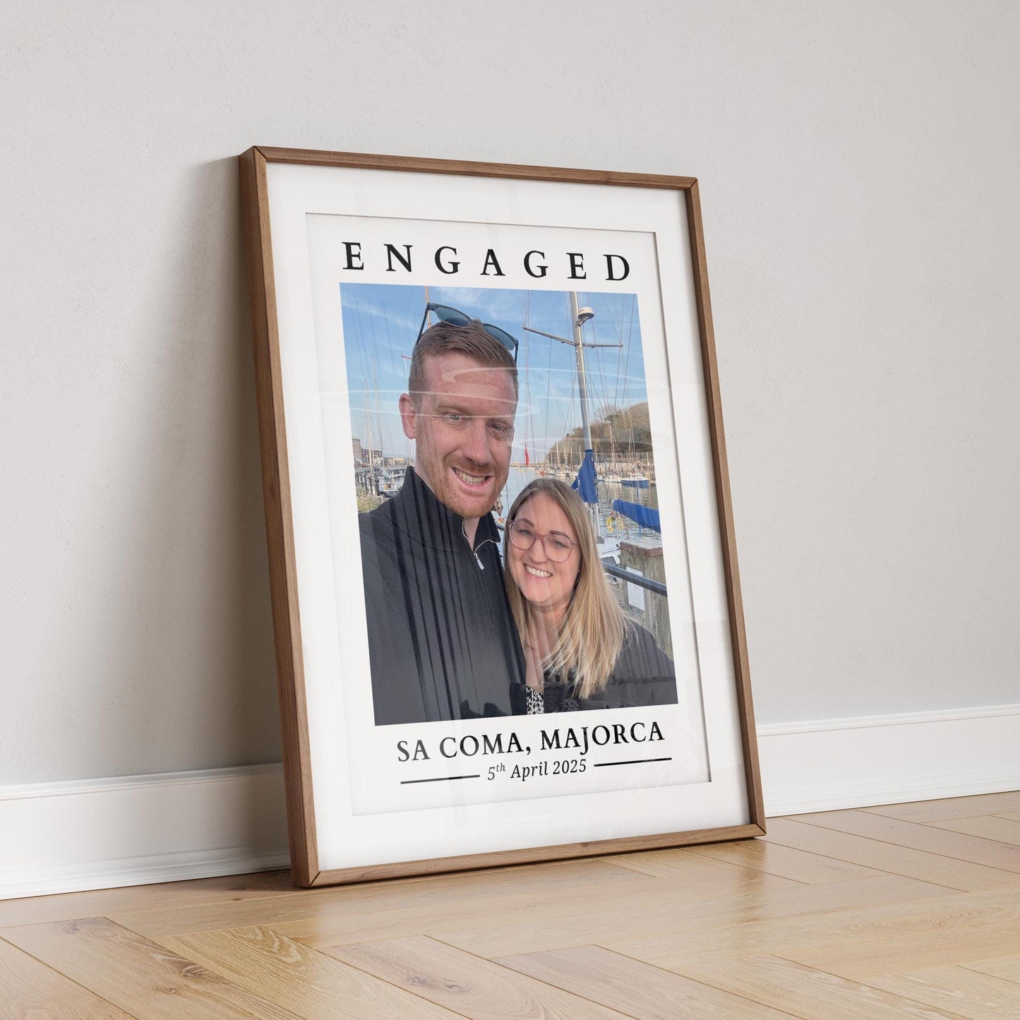 Custom Engagement Photo Print| Personalised Date & Location Gift