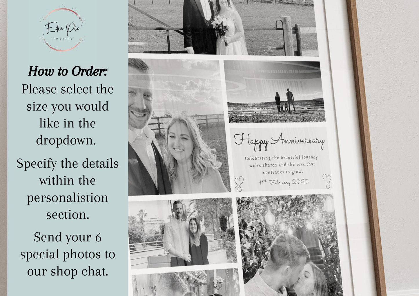 Personalised Anniversary Photo Collage Print: Custom Couple Keepsake